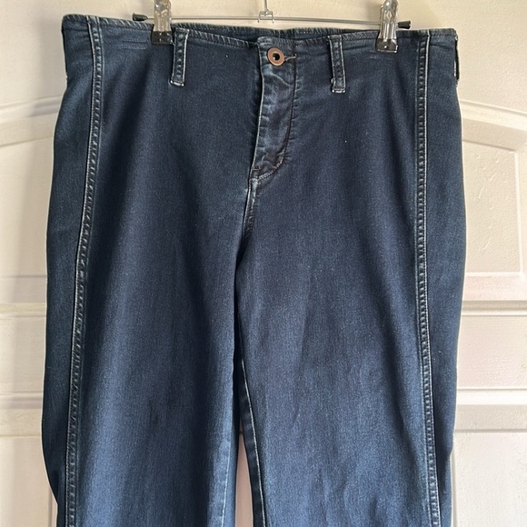 FREE PEOPLE WOMENS FLARE BELL BOTTOM JEANS BOHO SZ 31 - Picture 2 of 11